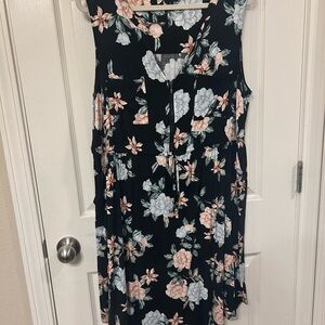 Torrid Black Floral Shirt Dress GUC 2x